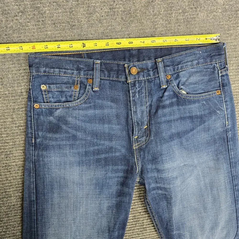 Levi's 513 Jeans Mens 32x32 Dark Wash Blue Slim Straight 100% Cotton Denim